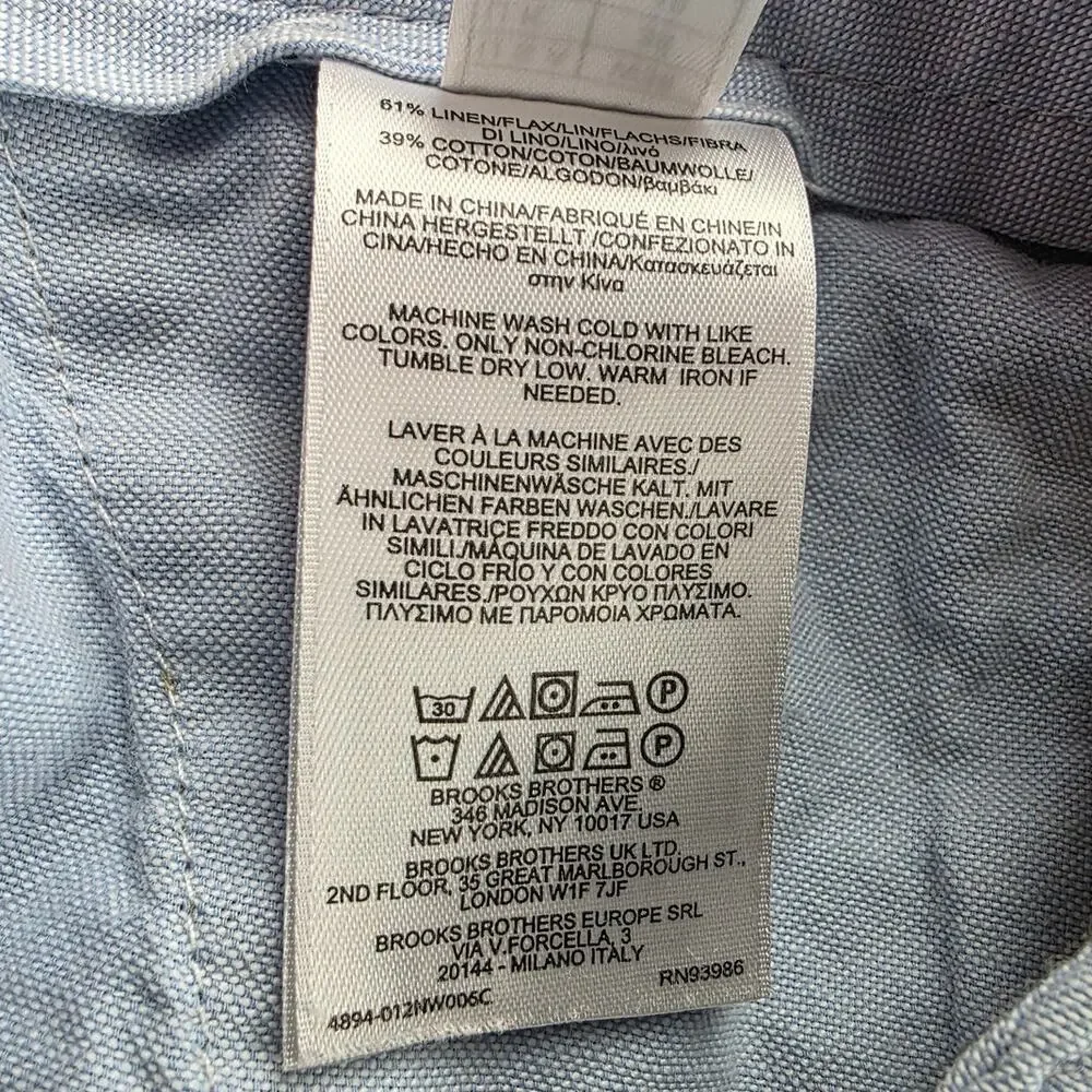 Baird McNutt Brothers Brothers Irish Linen Short Size 38